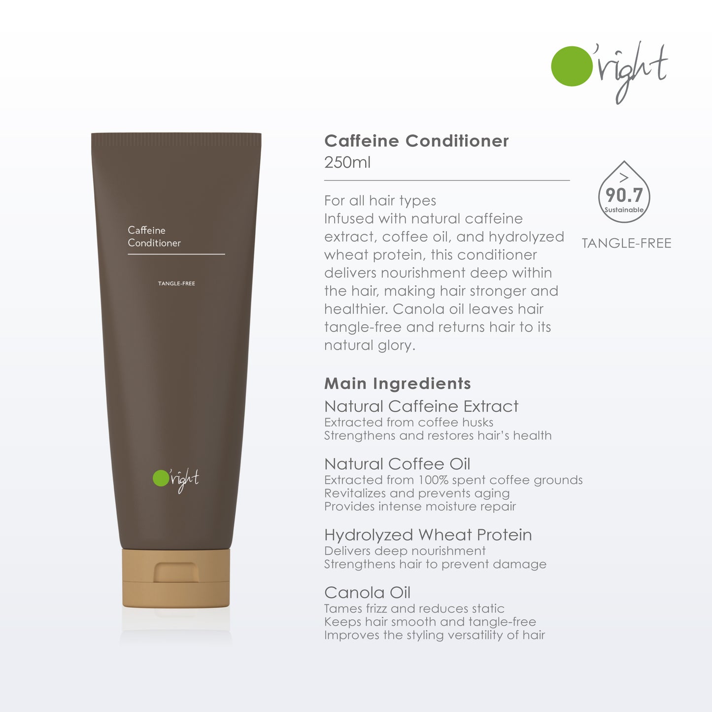 O'RIGHT CAFFEINE CONDITIONER 250ML